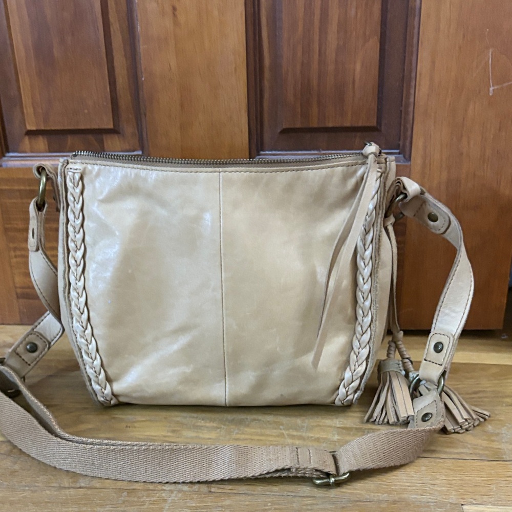 The Sak Tan Braided Crossbody Bag